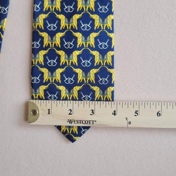 Gherardini Firenze 100% Silk Made In Italy Elephant Motif Tie - Picture 6 of 8